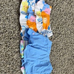 Cherubino Colorful Floral and Blue Skirt Set